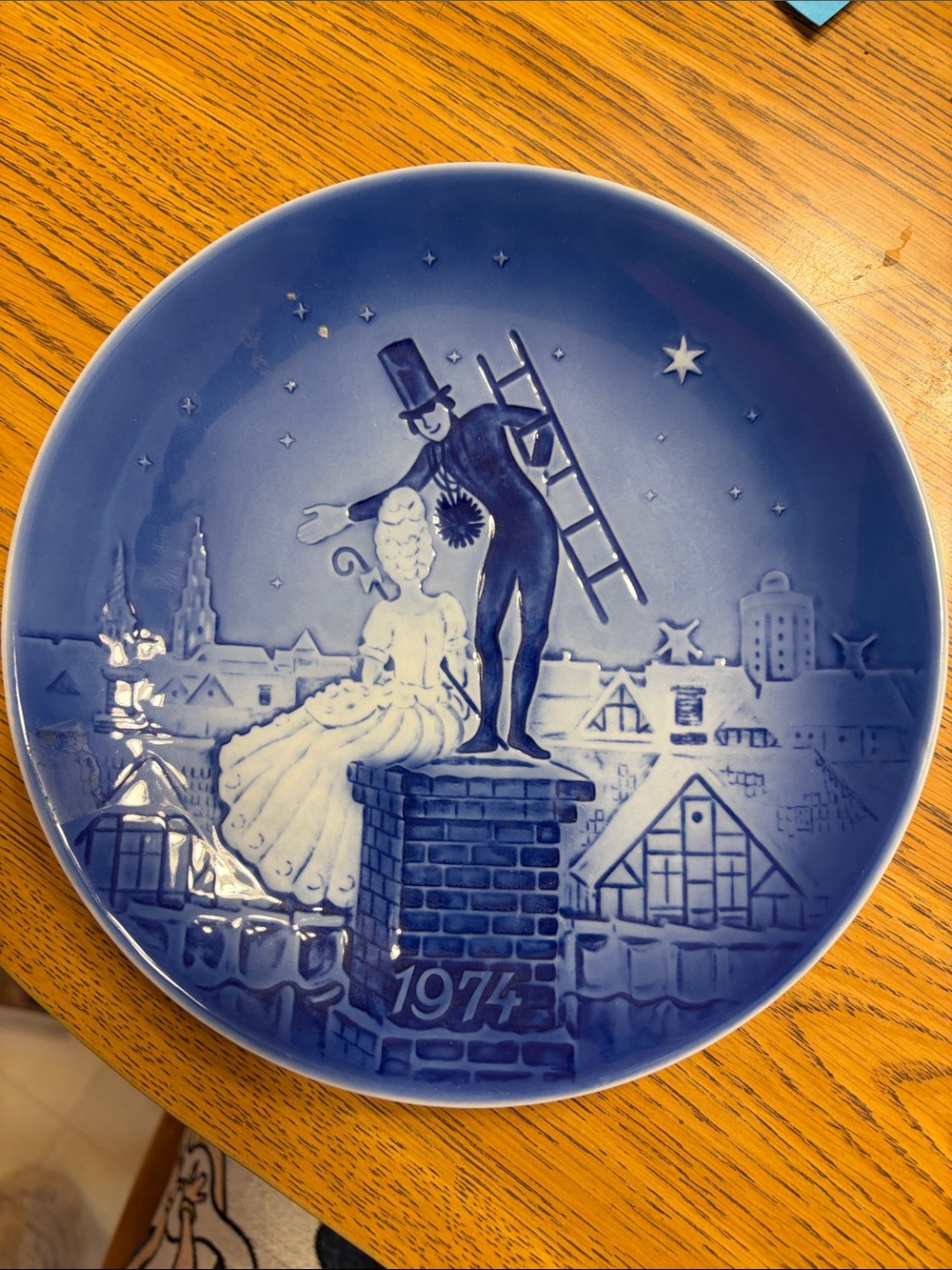Blue Decorative Commemorative Collector Plate – 1974